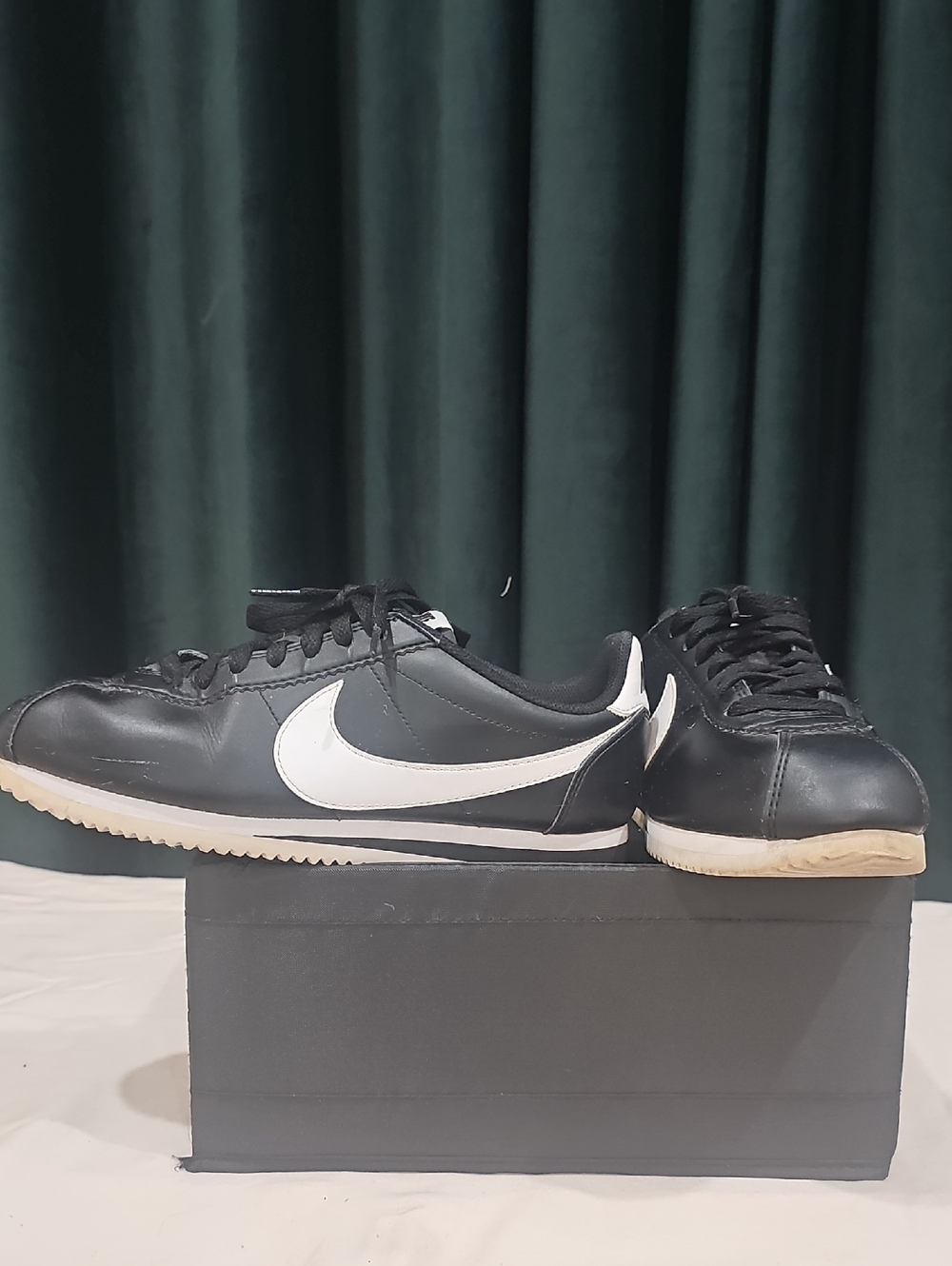 Nike Black and White Cortez Low-Top Sneakers